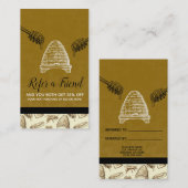 Honey Beehiveヴィンテージオーガニックフレンド参照 紹介カード (正面/裏面)