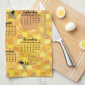 Honey Bees 2026カレンダー キッチンタオル (四つ折り)