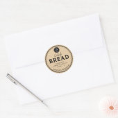 Honey Beige Bakery Sourdough Bread Label Sticker ラウンドシール (封筒)