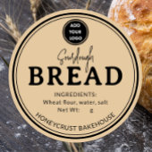 Honey Beige Bakery Sourdough Bread Label Sticker ラウンドシール
