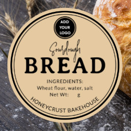 Honey Beige Bakery Sourdough Bread Label Sticker ラウンドシール