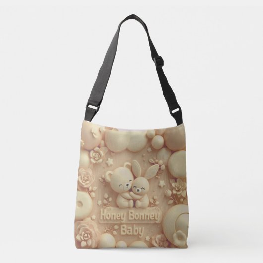 Honey Bonny Baby Cute Bear & Bunny Tote Bag クロスボディバッグ (正面)