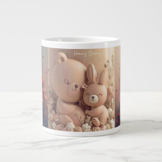 Honey Bonny Baby Mug – Baby Bear & Bunny ジャンボコーヒーマグカップ (正面)