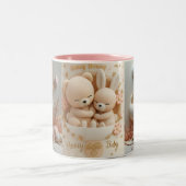 Honey Bonny Baby Mug – Baby Bear & Bunny ツートーンマグカップ (中央)