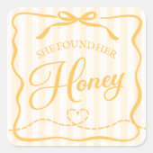 Honey Bridal Shower  スクエアシール (正面)