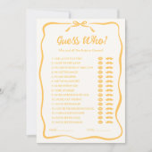 Honey Bridal Shower Guess Who Party Game Card ノートカード (正面)