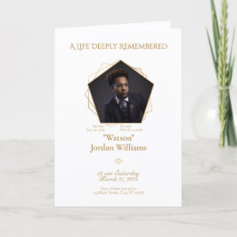 Honey‑Brown Text White Background Bifold Program 招待状