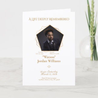 Honey‑Brown Text White Background Bifold Program 招待状