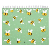 Honey Bumble Bee Green Pattern 2026 カレンダー (カバー)