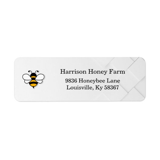 Honey Business Return Address Label ラベル (正面)