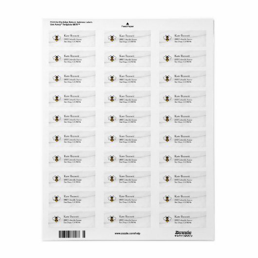 Honey Business  Return Address Label ラベル (フルシート)