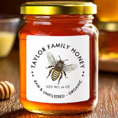 Honey canning label with honey bee スクエアシール