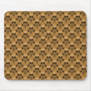 Honey Caramel Brown Retro Funk Circles Mousepad マウスパッド