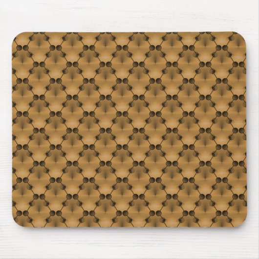 Honey Caramel Brown Retro Funk Circles Mousepad マウスパッド (正面)