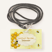 Honey Comb 3D Whimseyビジネス従業員 バッジ (正面ランヤード)