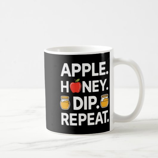 Honey Dip Repeat Funny Rosh Hashanah Jewish New Ye コーヒーマグカップ (右)