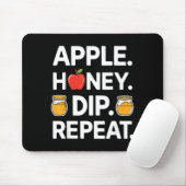 Honey Dip Repeat Funny Rosh Hashanah Jewish New Ye マウスパッド (マウス)