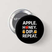 Honey Dip Repeat Funny Rosh Hashanah Jewish New Ye 缶バッジ (正面&裏面)
