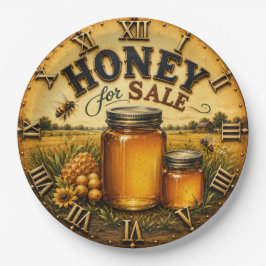 Honey for Sale Farm Fresh Honey Jar Beekeeper ペーパープレート
