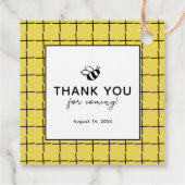 Honey Hand-drawn Jar & Bees White Baby Shower フェイバータグ (裏面)