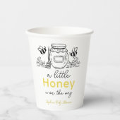 Honey Hand-drawn Jar & Bees White Baby Shower 紙コップ (正面)