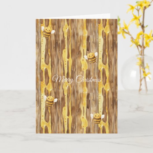 Honey Happy Bees Christmas   カード (黄色い花)