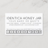 #HONEY hashtagロイヤリティパンチカード ロイヤリティカード (裏面)