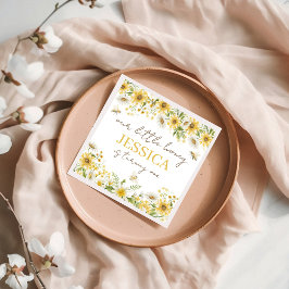 Honey Hive and Sunflower Party Napkins スタンダードカクテルナプキン