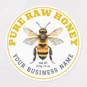Honey Jar Bee Apiary Waterproof Product Label ラベル (デザイン1)