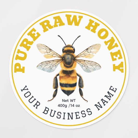 Honey Jar Bee Apiary Waterproof Product Label ラベル (デザイン1)