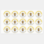 Honey Jar Bee Apiary Waterproof Product Label ラベル (シート)
