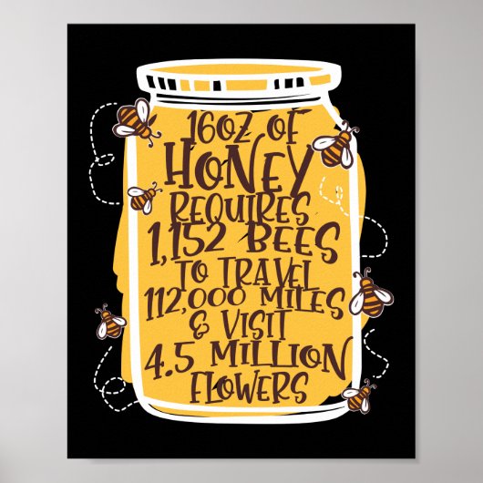 Honey Jar Beekeeper Honey Bee ポスター (正面)