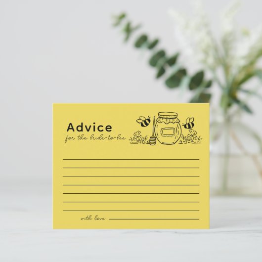Honey Jar & Bees Bridal Shower Advice Card (スタンド正面)