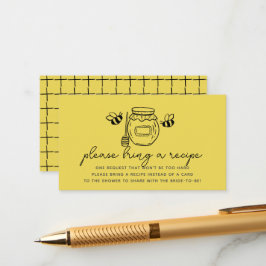 Honey Jar & Bees Bridal Shower Recipe Request エンクロージャーカード