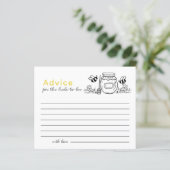 Honey Jar & Bees Bridal Shower White Advice Card (スタンド正面)