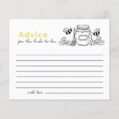 Honey Jar & Bees Bridal Shower White Advice Card (正面)