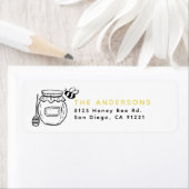 Honey Jar & Bees Return Address ラベル (インサイチュ)