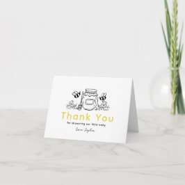 Honey Jar & Bees White Baby Shower Thank You サンキューカード