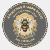 Honey Jar Custom Label ラウンドシール (正面)