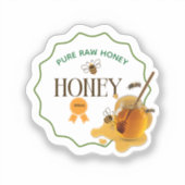 Honey Jar Honeybee Honeycomb Bee Apiary シール (正面)