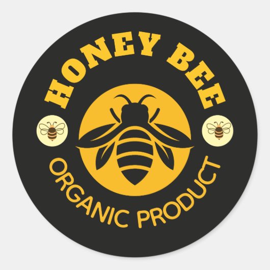 Honey Jar Honeybee Honeycomb Bee Apiary ラウンドシール (正面)