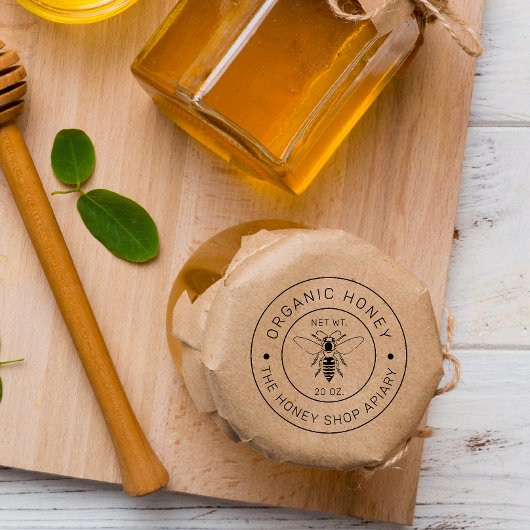 Honey Jar | Honeybee Honeycomb Bee Apiary ラバースタンプ