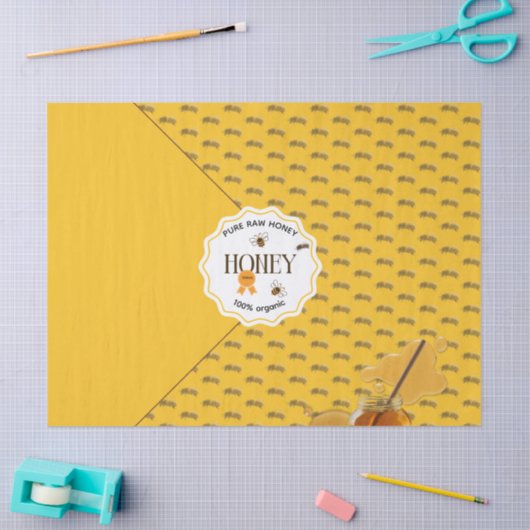 Honey Jar Honeybee Honeycomb Bee Apiary 薄葉紙 (クラフト)