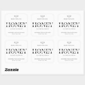 Honey Jar Label Minimalist Black & White Packaging スクエアシール (シート)