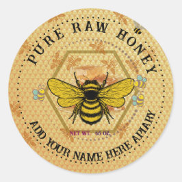 Honey Jar Stickers | Bee & Honeycomb Apiary Labels ラウンドシール