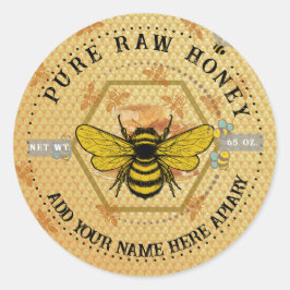 Honey Jar Stickers | Bee & Honeycomb Apiary Labels ラウンドシール