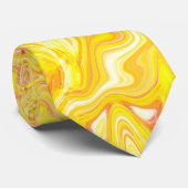 Honey Lemon Yellow Marble Texture Abstract Liquid ネクタイ (ロール)