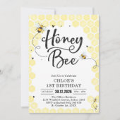 Honey One Honey Bee 1st Birthday Invitation 招待状 (正面)
