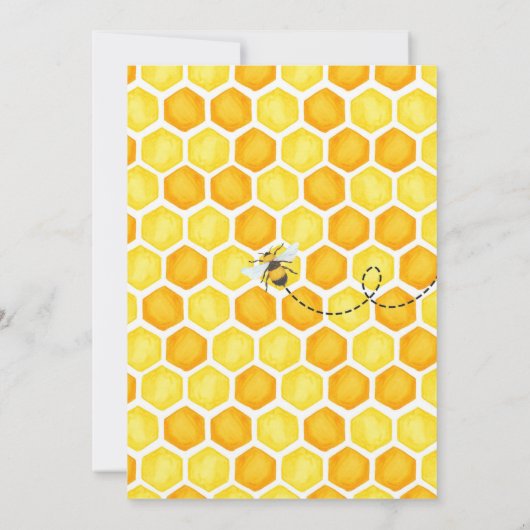 Honey One Honey Bee 1st Birthday Invitation 招待状 (裏面)