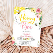 Honey One Honey Bee 1st Birthday Invitation 招待状
